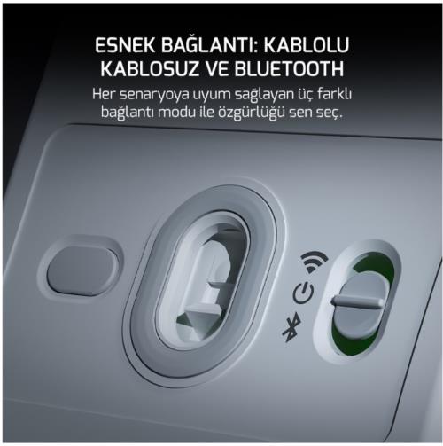 En ucuz GAMEPOWER FENIX GAMING RGB 24.000DPI Triple Mode (Kablolu/Bluetooth/2.4G) Beyaz Gaming Mouse